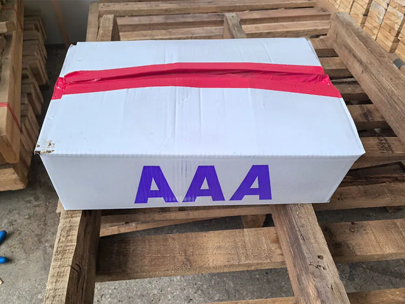 Frozen fish carton label check before loading